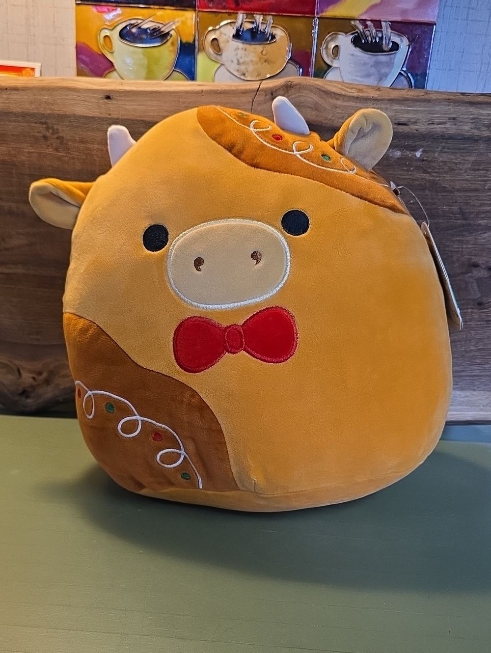 Squishmallow 12 inch Jericho the Gingerbread Cow Christmas Plush NEW with Tags